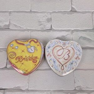 Brighton Heart shaped Jewelry Tins Lids Set of two